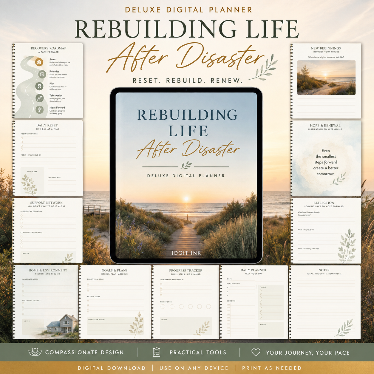 Rebuilding Life After Disaster Deluxe Digital Planner — listing image 09