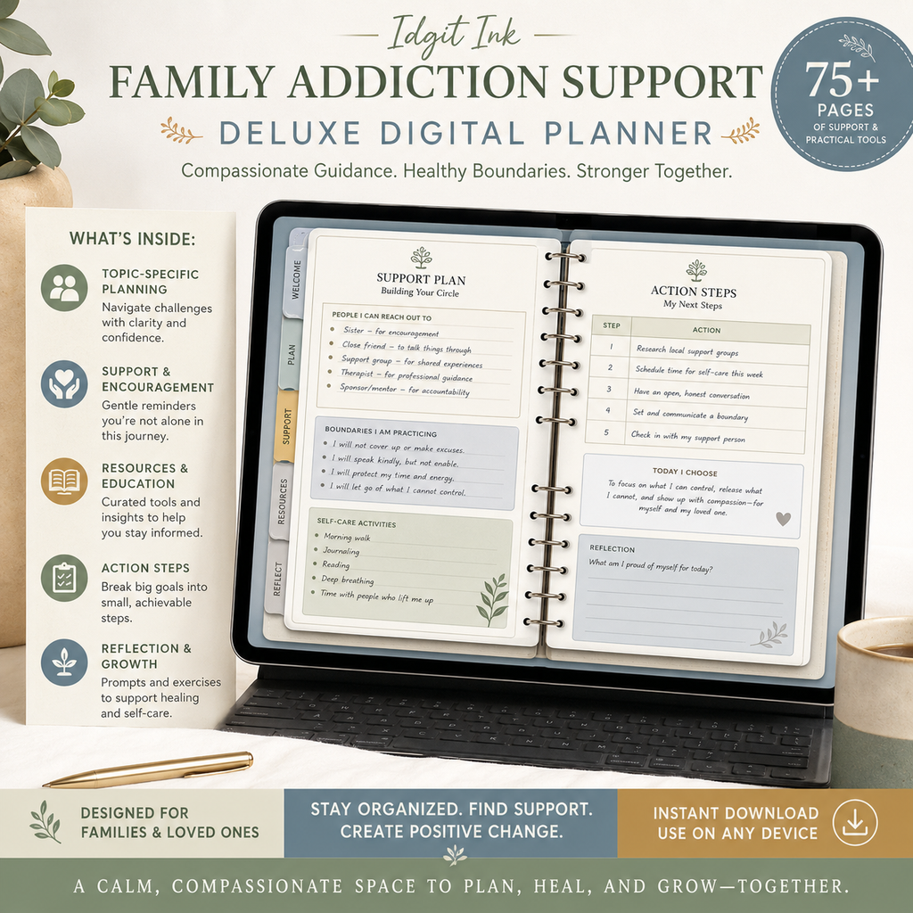 Family Addiction Support Deluxe Digital Planner — listing image 02