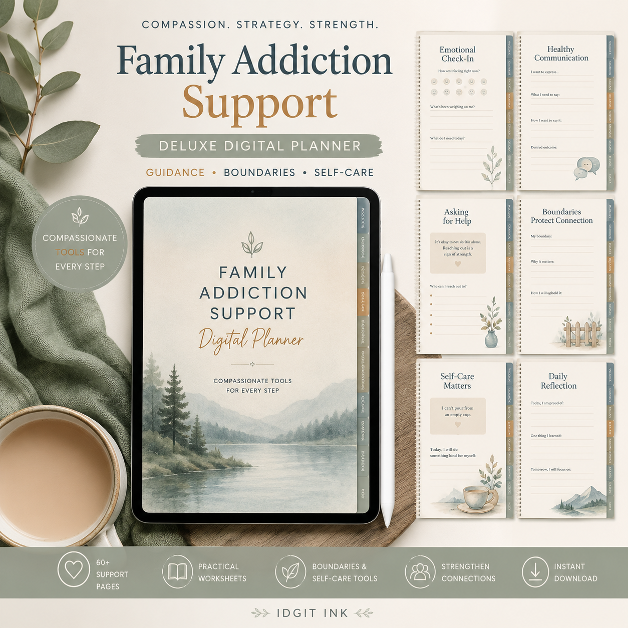 Family Addiction Support Deluxe Digital Planner — listing image 05