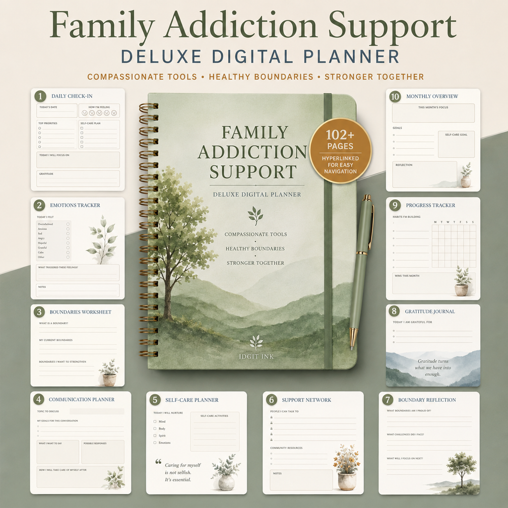 Family Addiction Support Deluxe Digital Planner — listing image 09