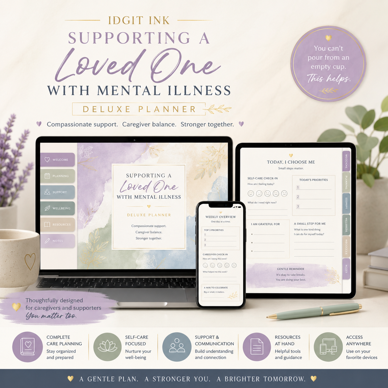 Supporting a Loved One With Mental Illness Deluxe Planner — listing image 03