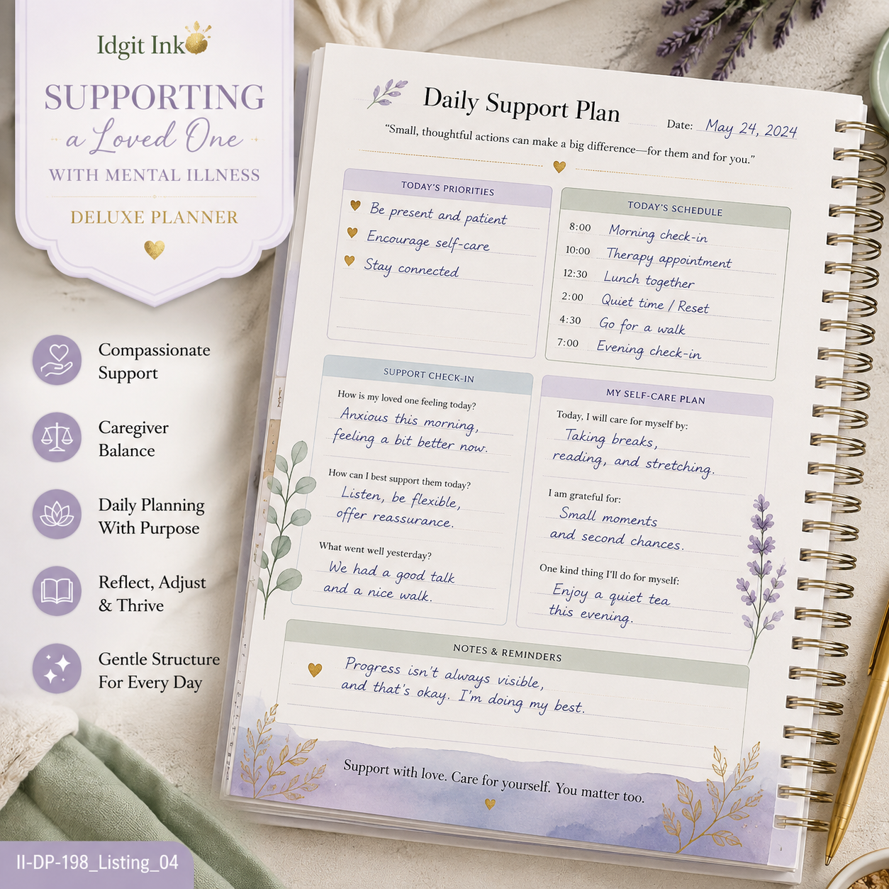 Supporting a Loved One With Mental Illness Deluxe Planner — listing image 04