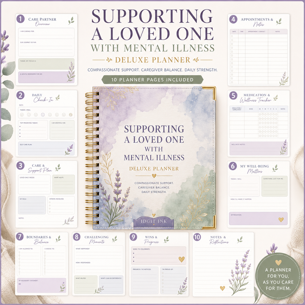 Supporting a Loved One With Mental Illness Deluxe Planner — listing image 09