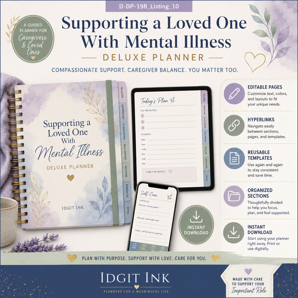 Supporting a Loved One With Mental Illness Deluxe Planner — listing image 10