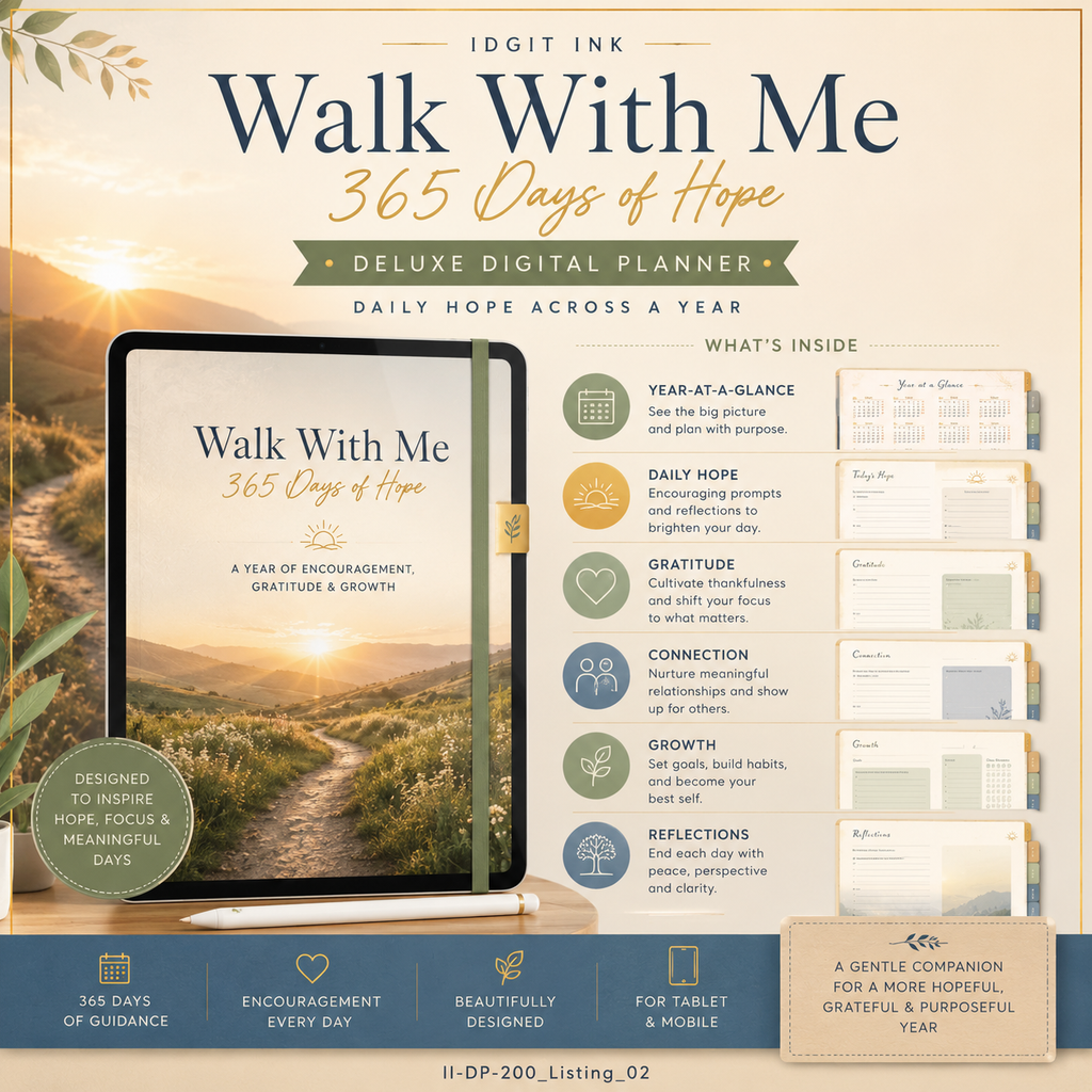 Walk With Me — 365 Days of Hope Deluxe Digital Planner — listing image 02