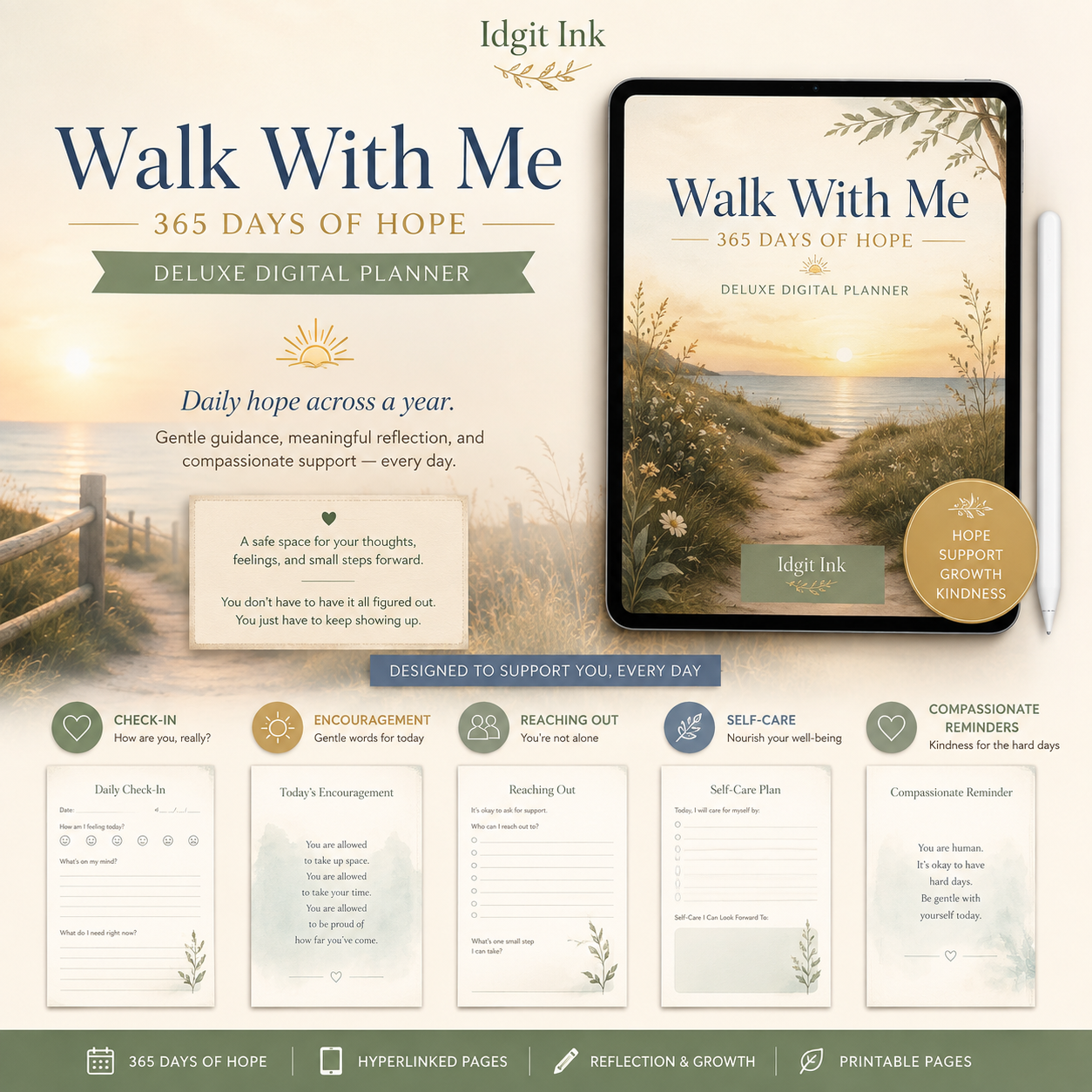 Walk With Me — 365 Days of Hope Deluxe Digital Planner — listing image 05