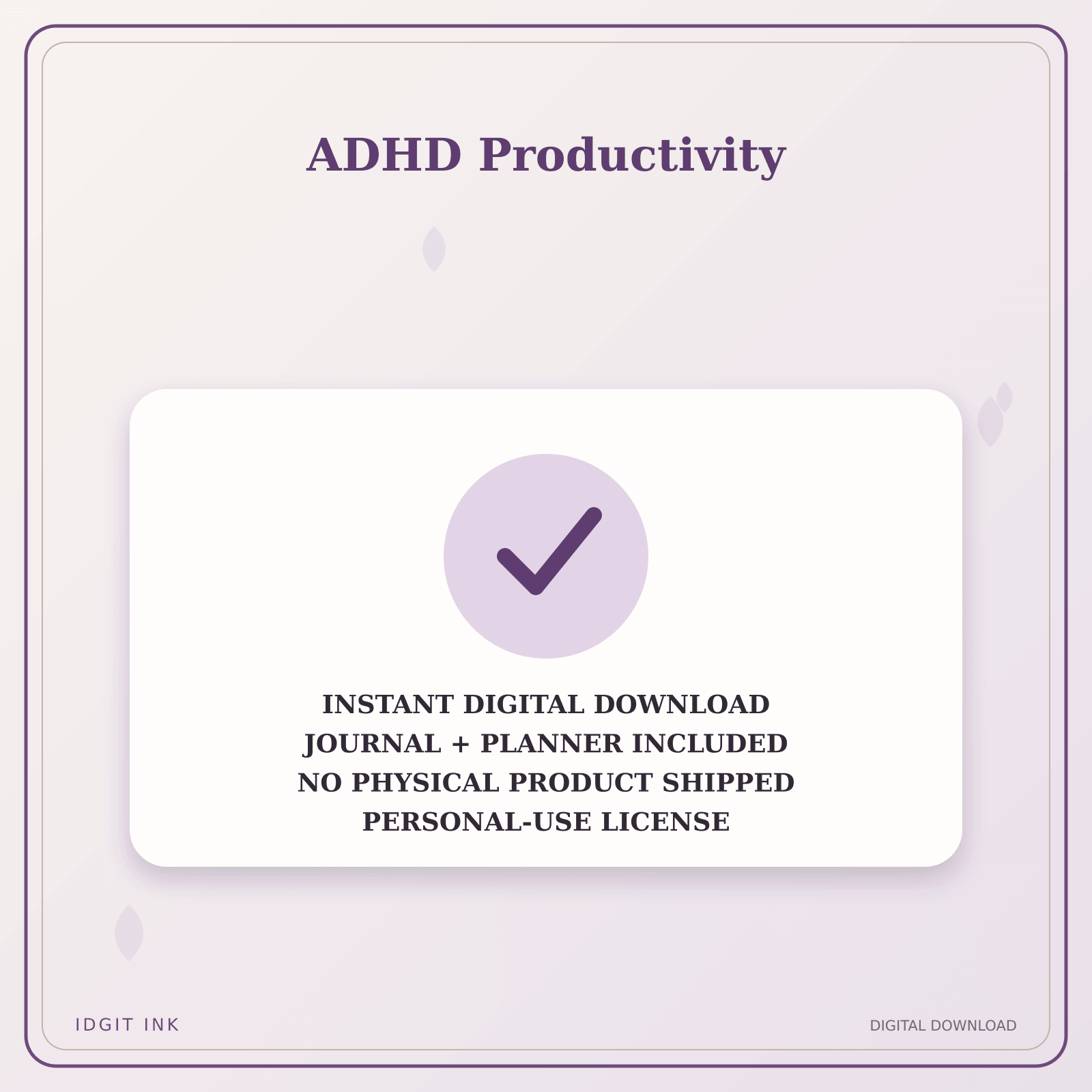 Idgit Ink ADHD Productivity deluxe journal and planner bundle — instant download and no physical product notice