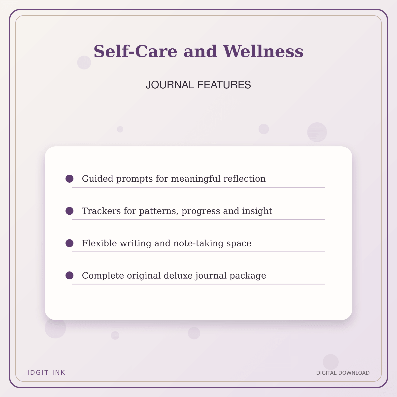 Idgit Ink Self-Care and Wellness deluxe journal and planner bundle — journal prompts and reflection features