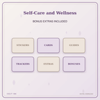 Idgit Ink Self-Care and Wellness deluxe journal and planner bundle — included digital stickers and cards