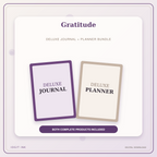 Idgit Ink Gratitude deluxe journal and planner bundle — primary bundle cover showing both deluxe products