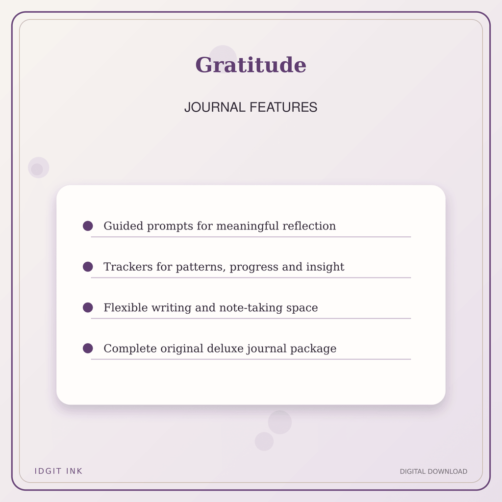 Idgit Ink Gratitude deluxe journal and planner bundle — journal prompts and reflection features
