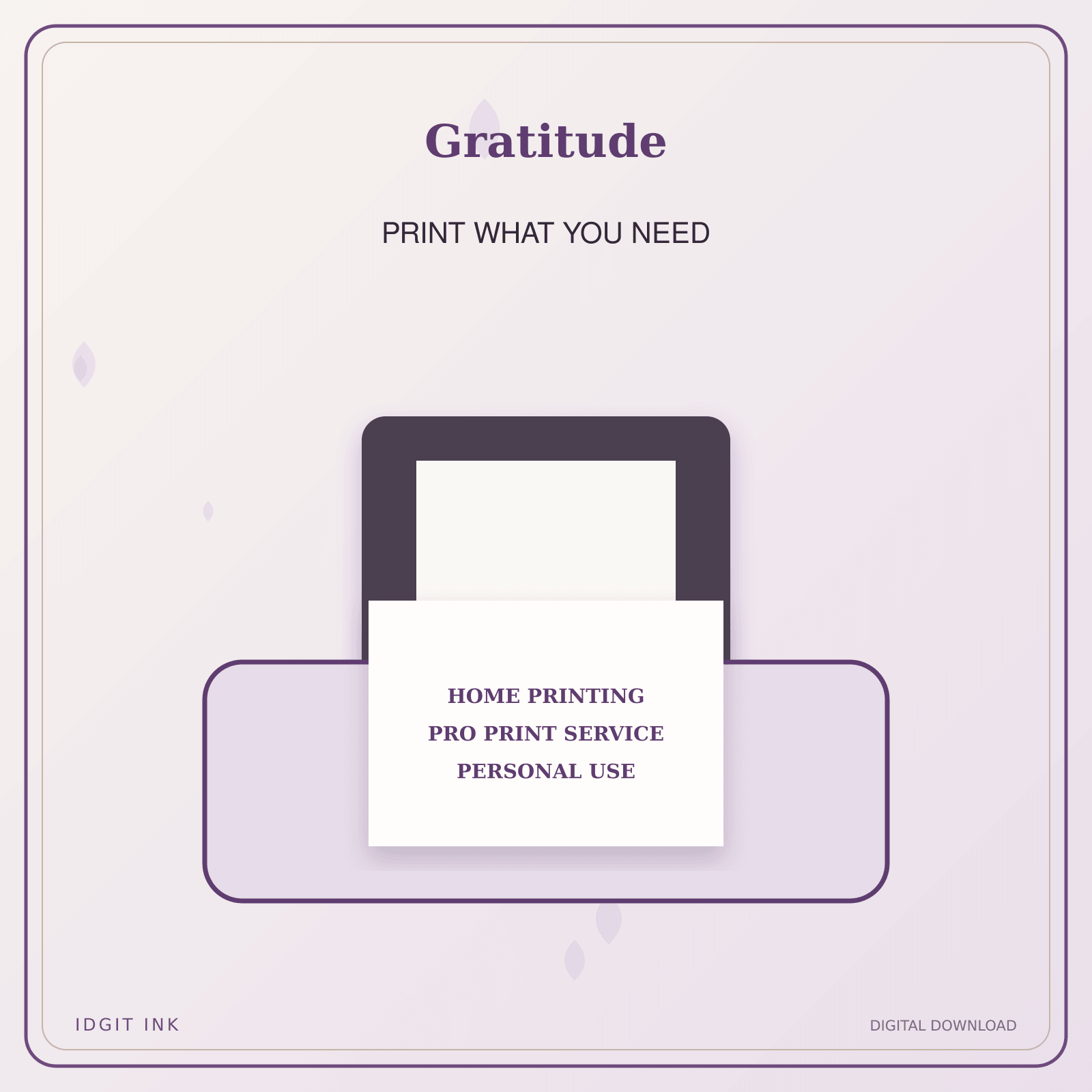 Idgit Ink Gratitude deluxe journal and planner bundle — home and professional printing information