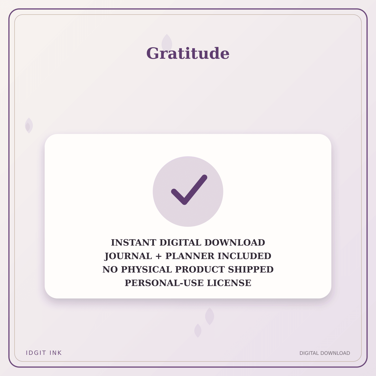 Idgit Ink Gratitude deluxe journal and planner bundle — instant download and no physical product notice