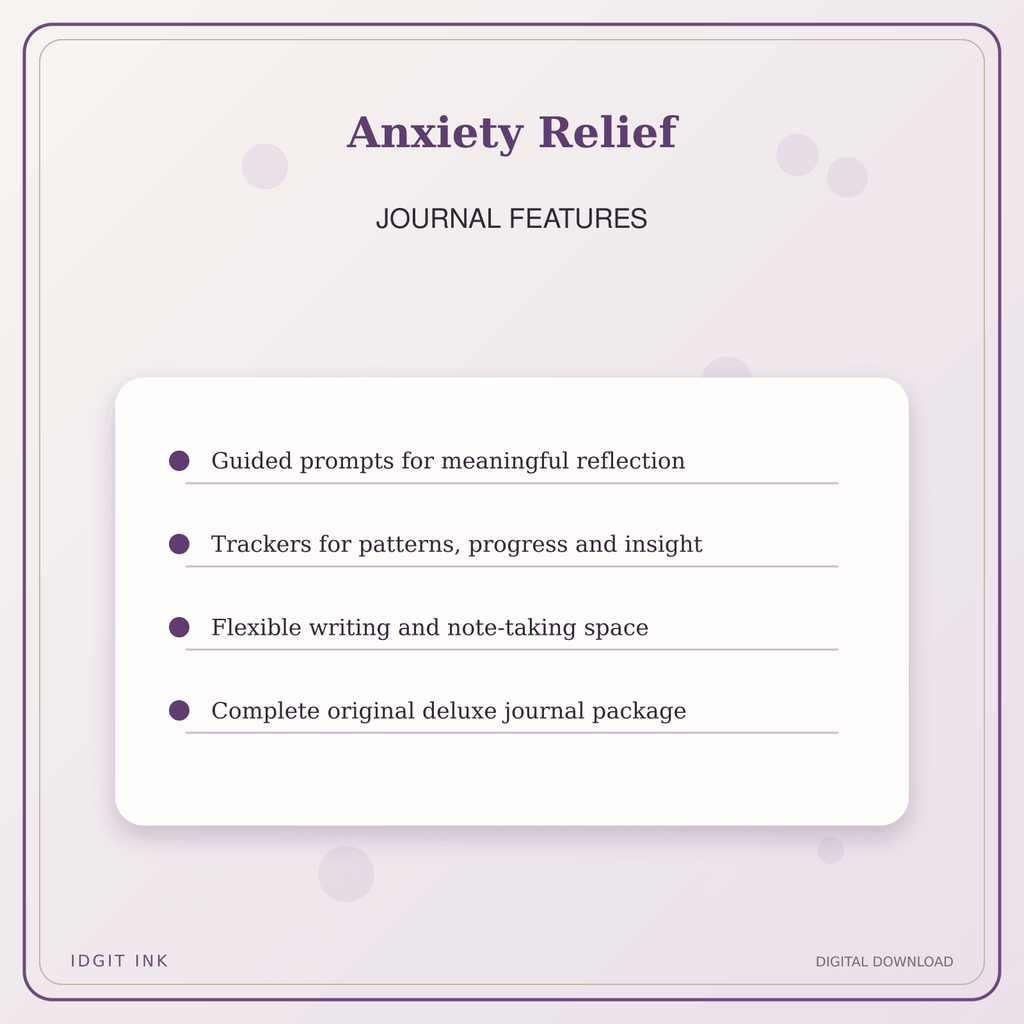 Idgit Ink Anxiety Relief deluxe journal and planner bundle — journal prompts and reflection features