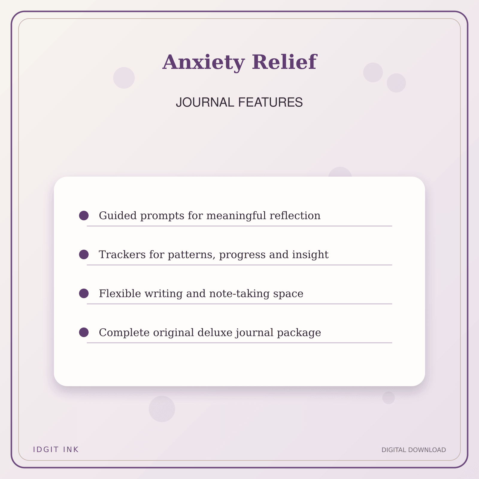 Idgit Ink Anxiety Relief deluxe journal and planner bundle — journal prompts and reflection features