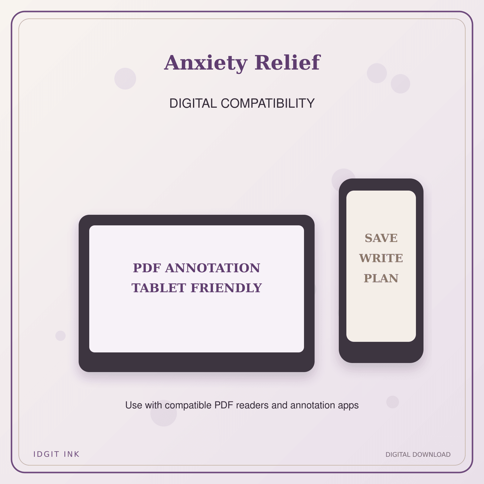 Idgit Ink Anxiety Relief deluxe journal and planner bundle — tablet and pdf annotation compatibility