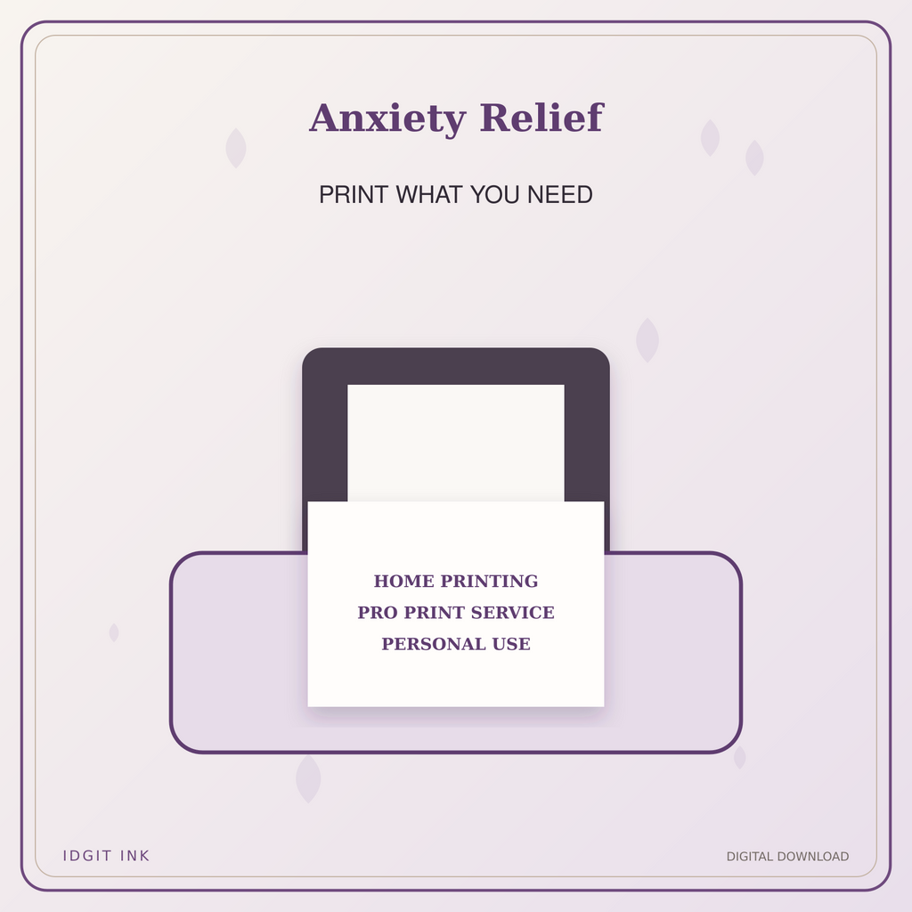 Idgit Ink Anxiety Relief deluxe journal and planner bundle — home and professional printing information