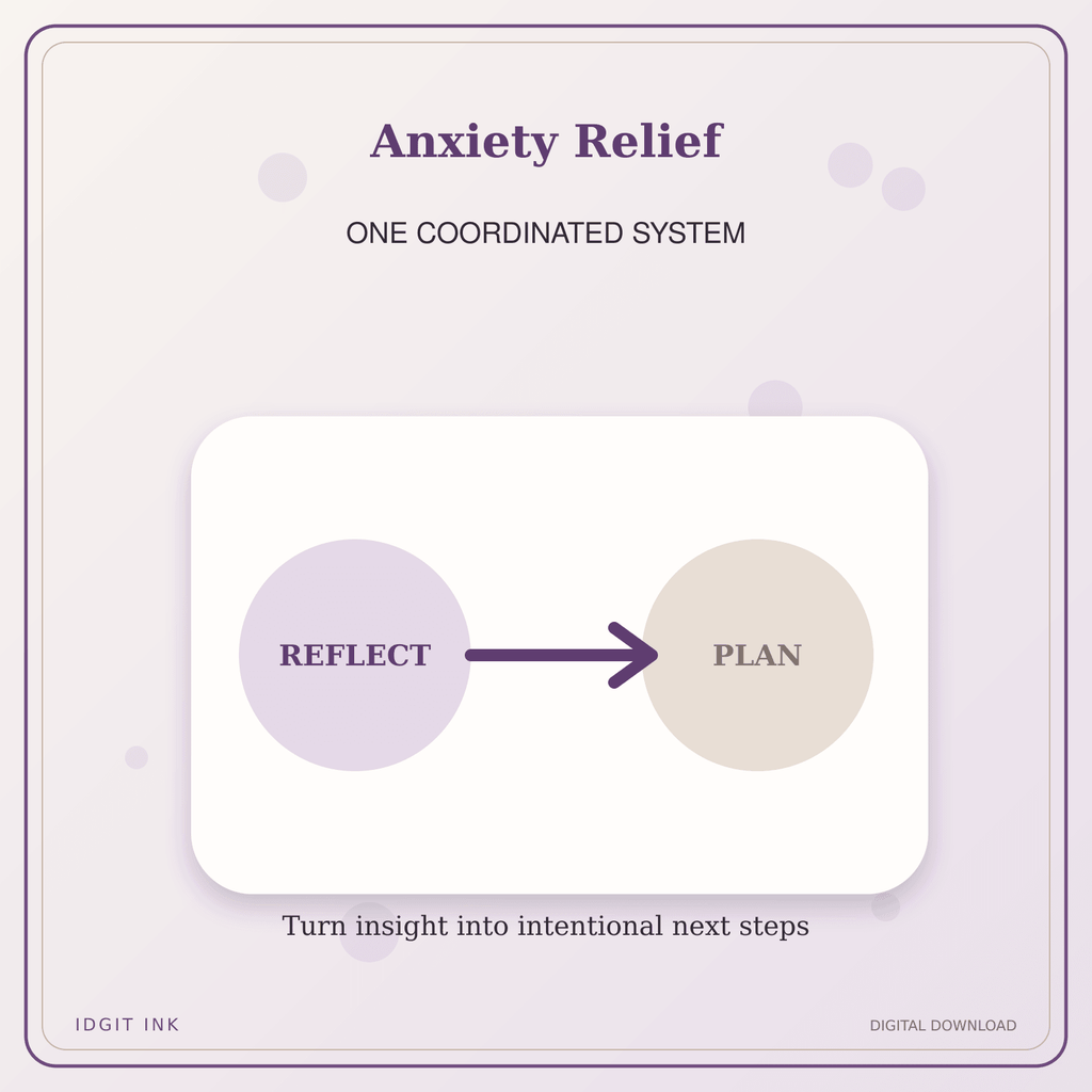 Idgit Ink Anxiety Relief deluxe journal and planner bundle — topic-specific benefits and use cases