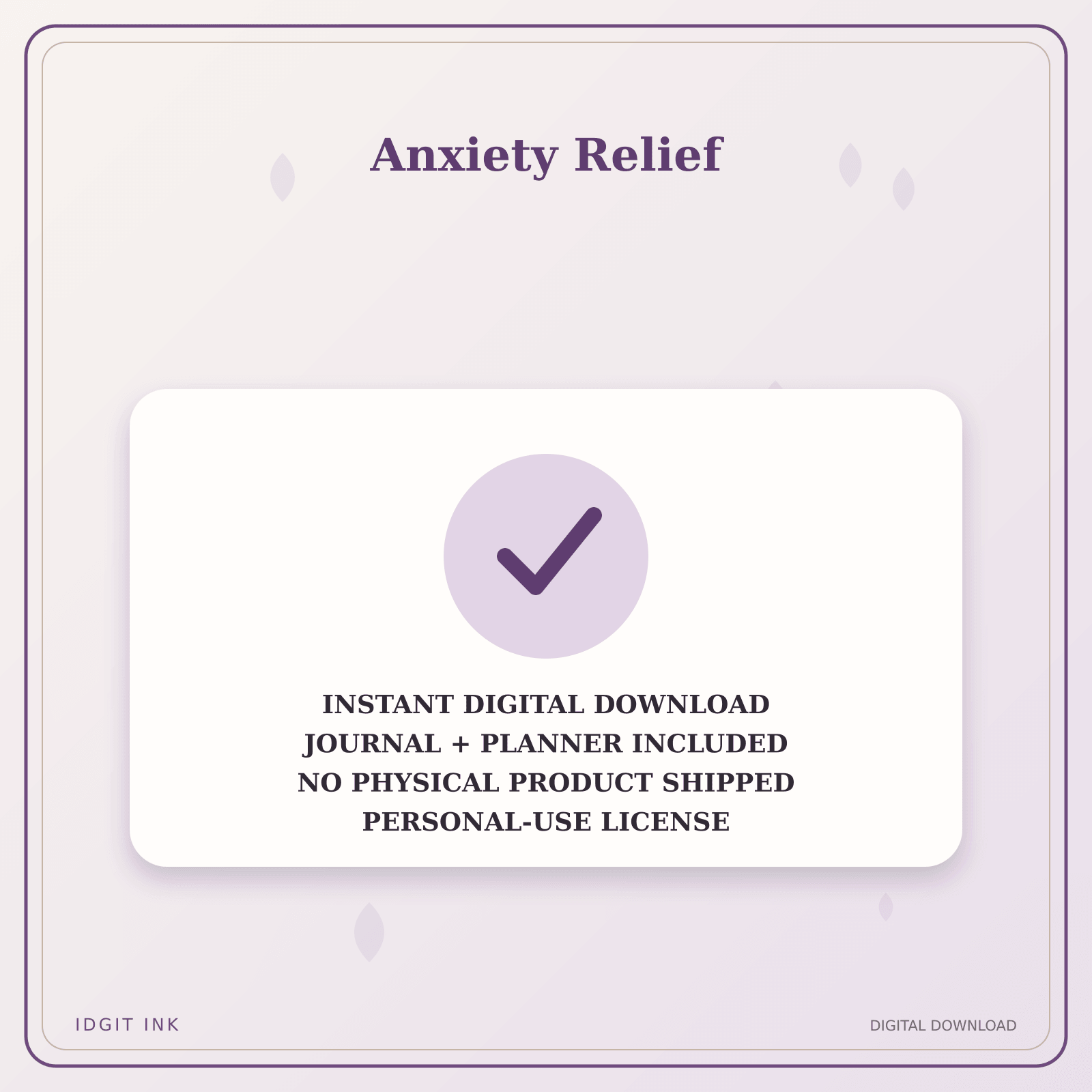 Idgit Ink Anxiety Relief deluxe journal and planner bundle — instant download and no physical product notice