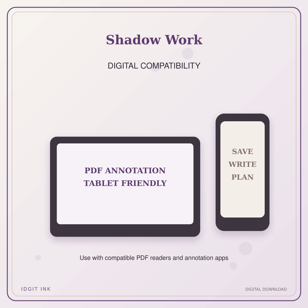 Idgit Ink Shadow Work deluxe journal and planner bundle — tablet and pdf annotation compatibility