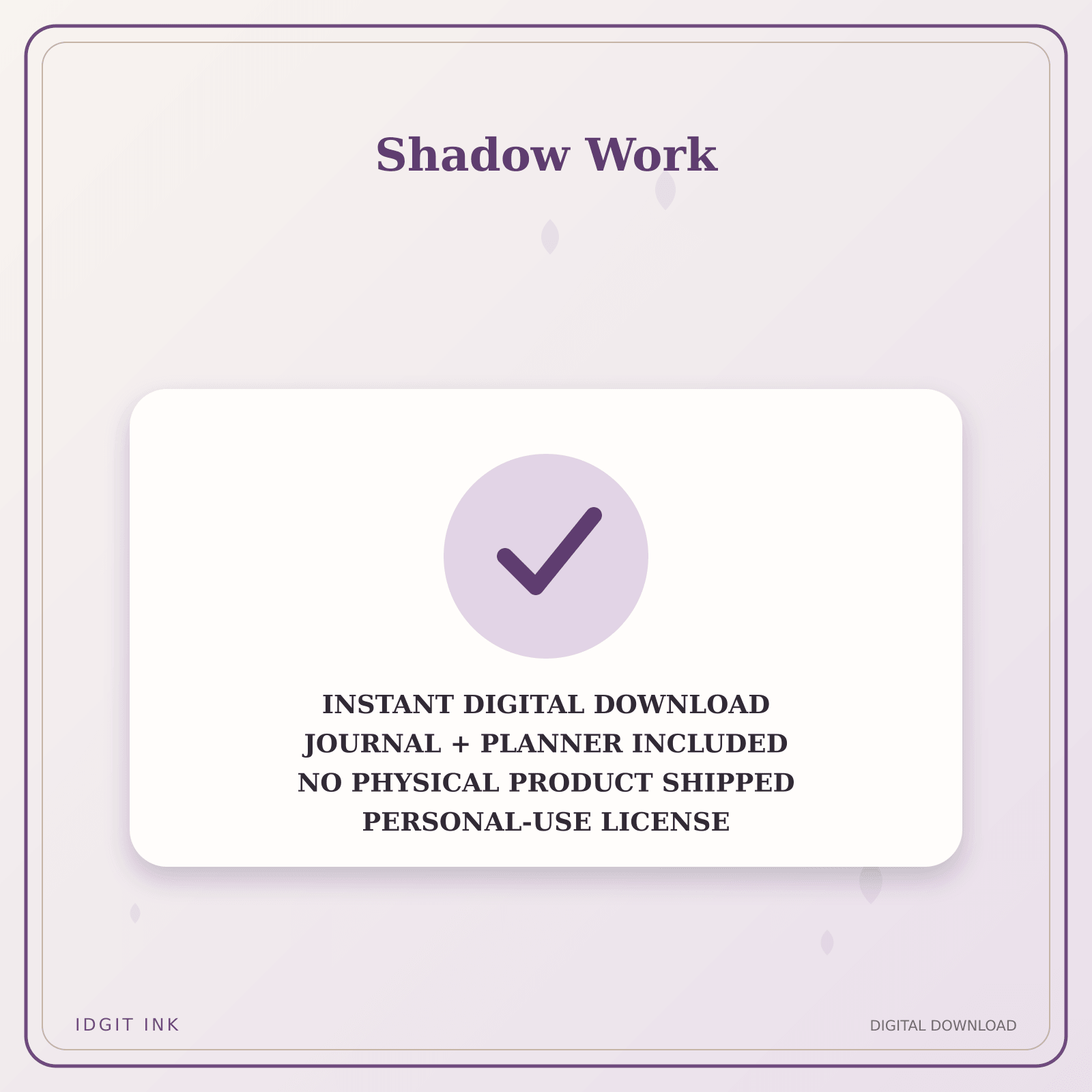 Idgit Ink Shadow Work deluxe journal and planner bundle — instant download and no physical product notice