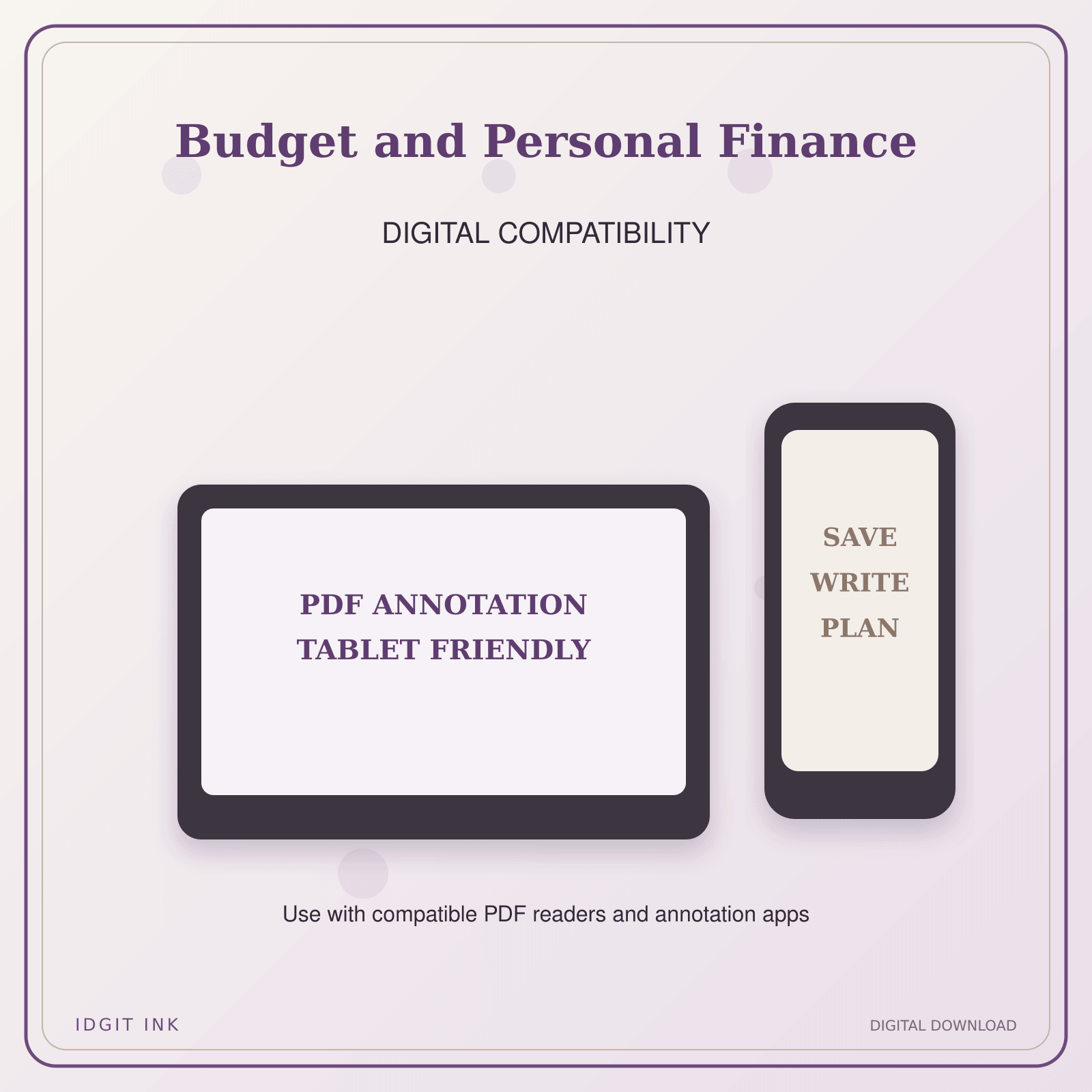 Idgit Ink Budget and Personal Finance deluxe journal and planner bundle — tablet and pdf annotation compatibility