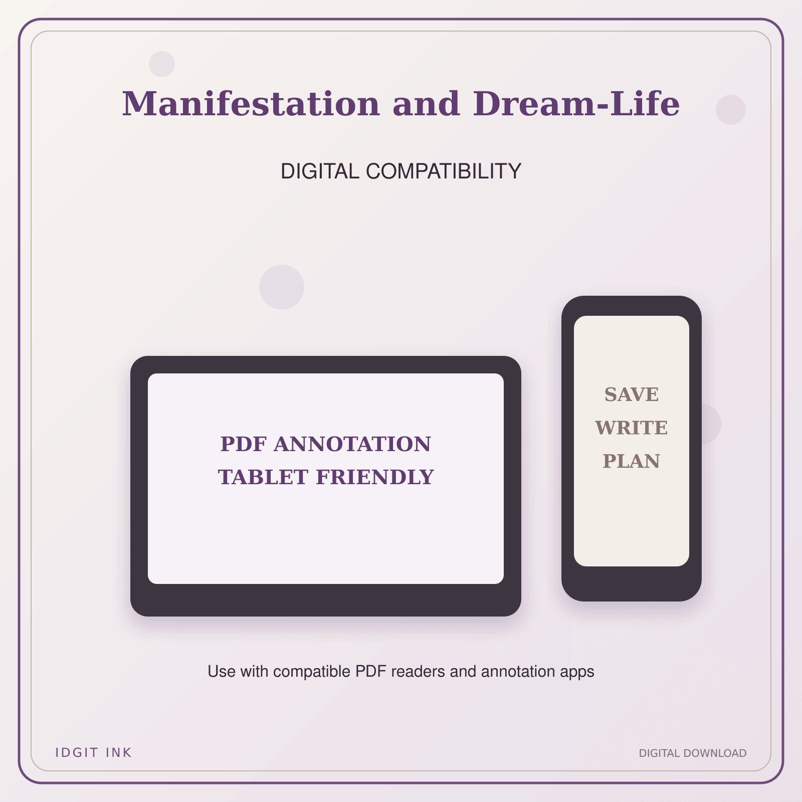 Idgit Ink Manifestation and Dream-Life deluxe journal and planner bundle — tablet and pdf annotation compatibility