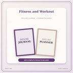 Idgit Ink Fitness and Workout deluxe journal and planner bundle — primary bundle cover showing both deluxe products