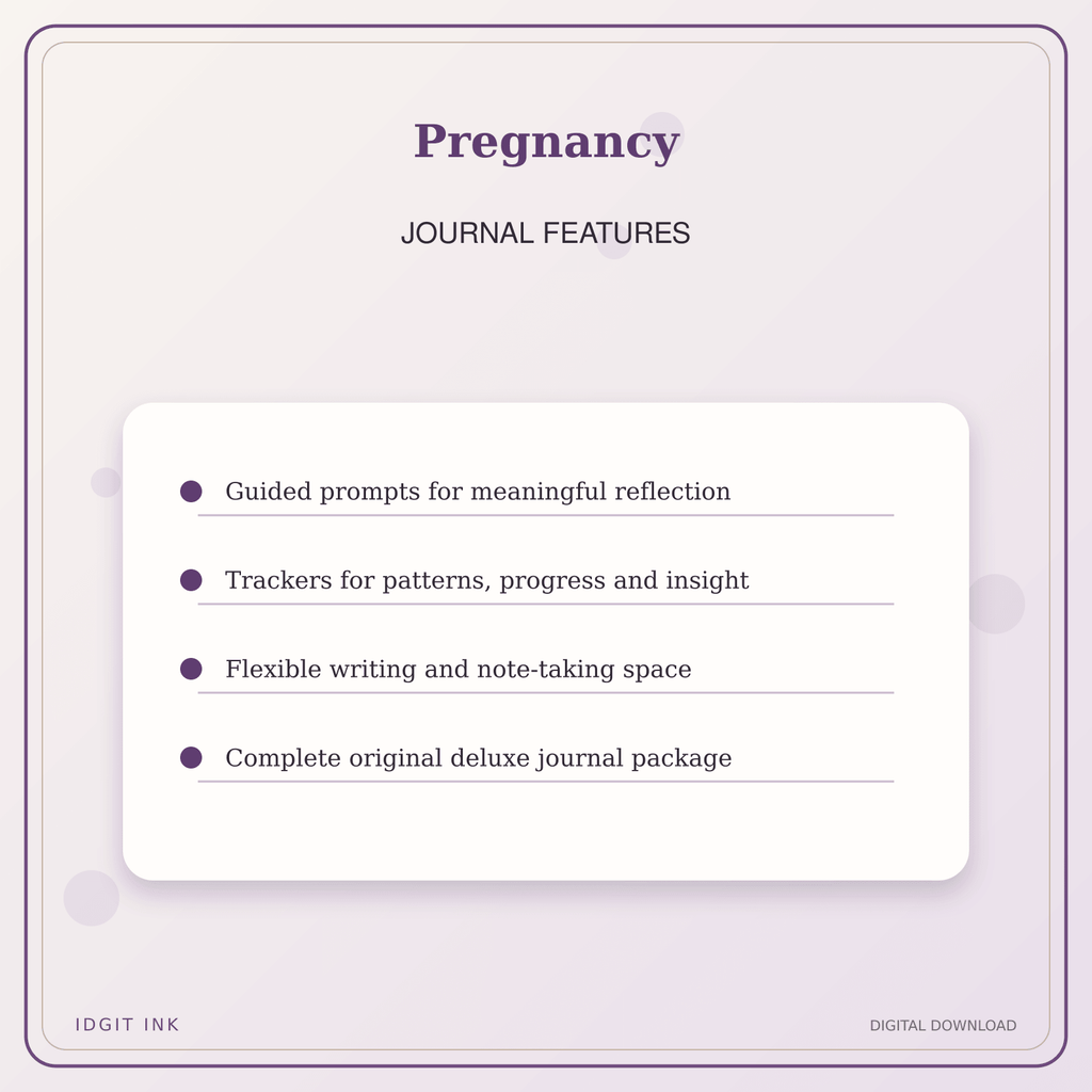 Idgit Ink Pregnancy deluxe journal and planner bundle — journal prompts and reflection features