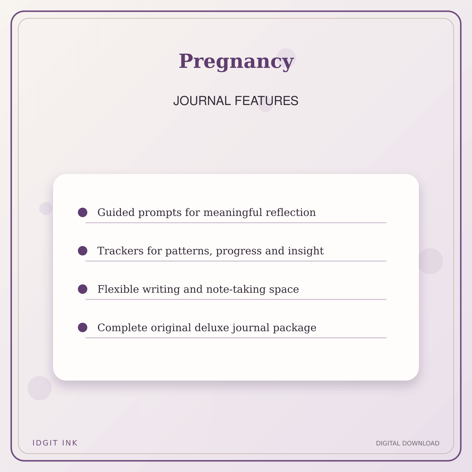 Idgit Ink Pregnancy deluxe journal and planner bundle — journal prompts and reflection features
