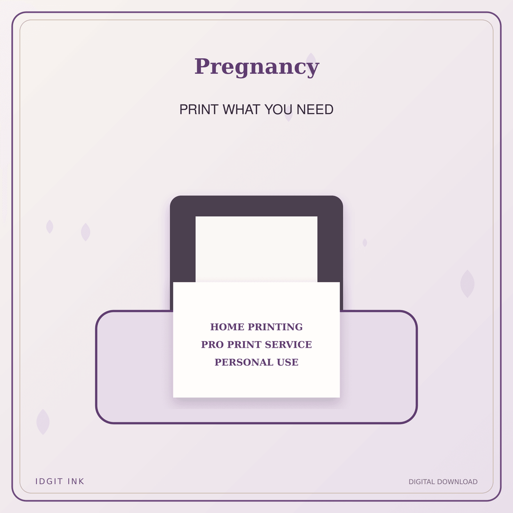 Idgit Ink Pregnancy deluxe journal and planner bundle — home and professional printing information