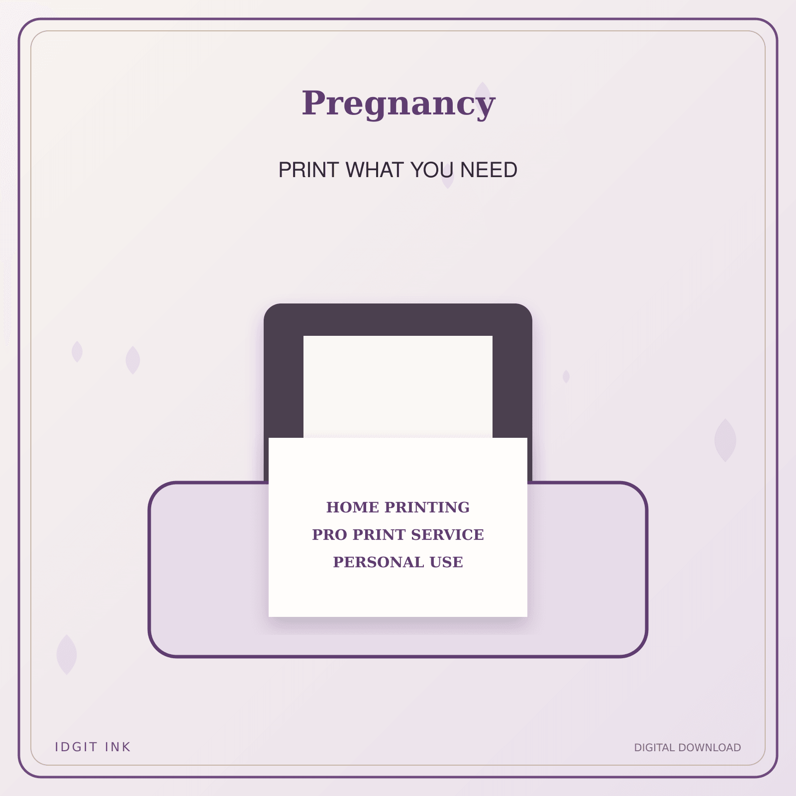 Idgit Ink Pregnancy deluxe journal and planner bundle — home and professional printing information