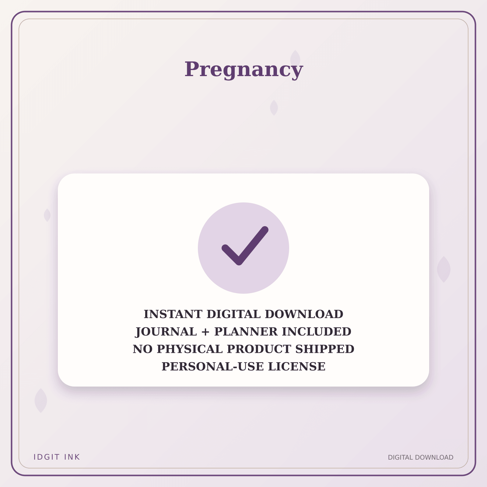 Idgit Ink Pregnancy deluxe journal and planner bundle — instant download and no physical product notice