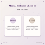 Idgit Ink Mental Wellness Check-In deluxe journal and planner bundle — complete journal and planner bundle contents