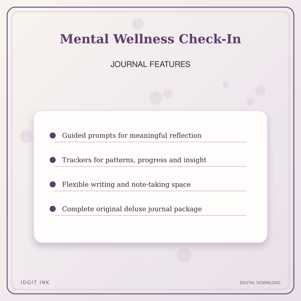 Idgit Ink Mental Wellness Check-In deluxe journal and planner bundle — journal prompts and reflection features