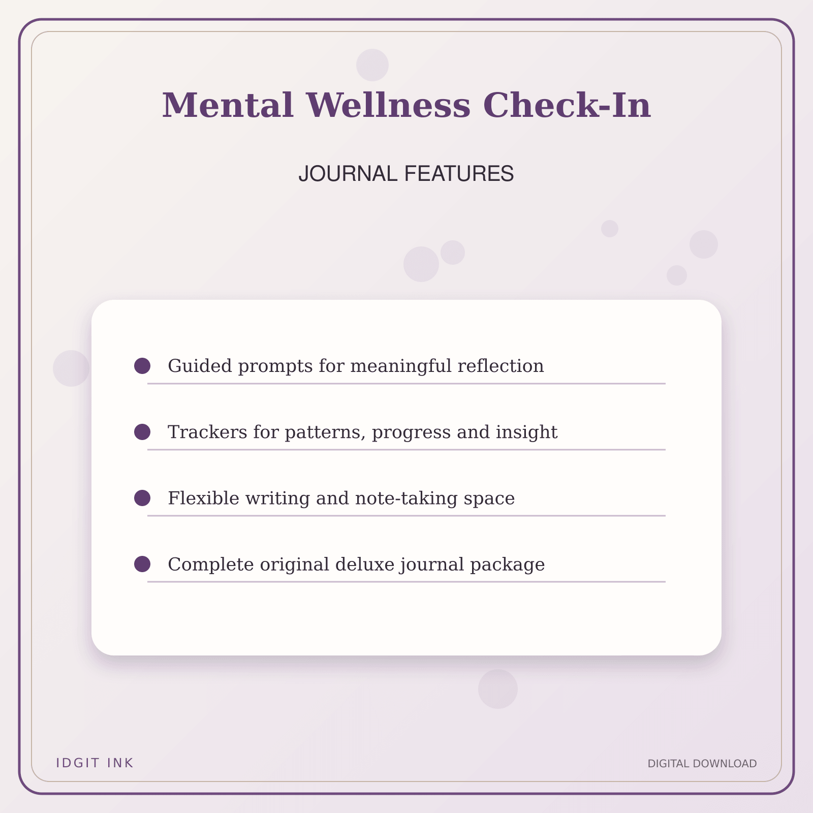 Idgit Ink Mental Wellness Check-In deluxe journal and planner bundle — journal prompts and reflection features
