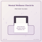 Idgit Ink Mental Wellness Check-In deluxe journal and planner bundle — home and professional printing information
