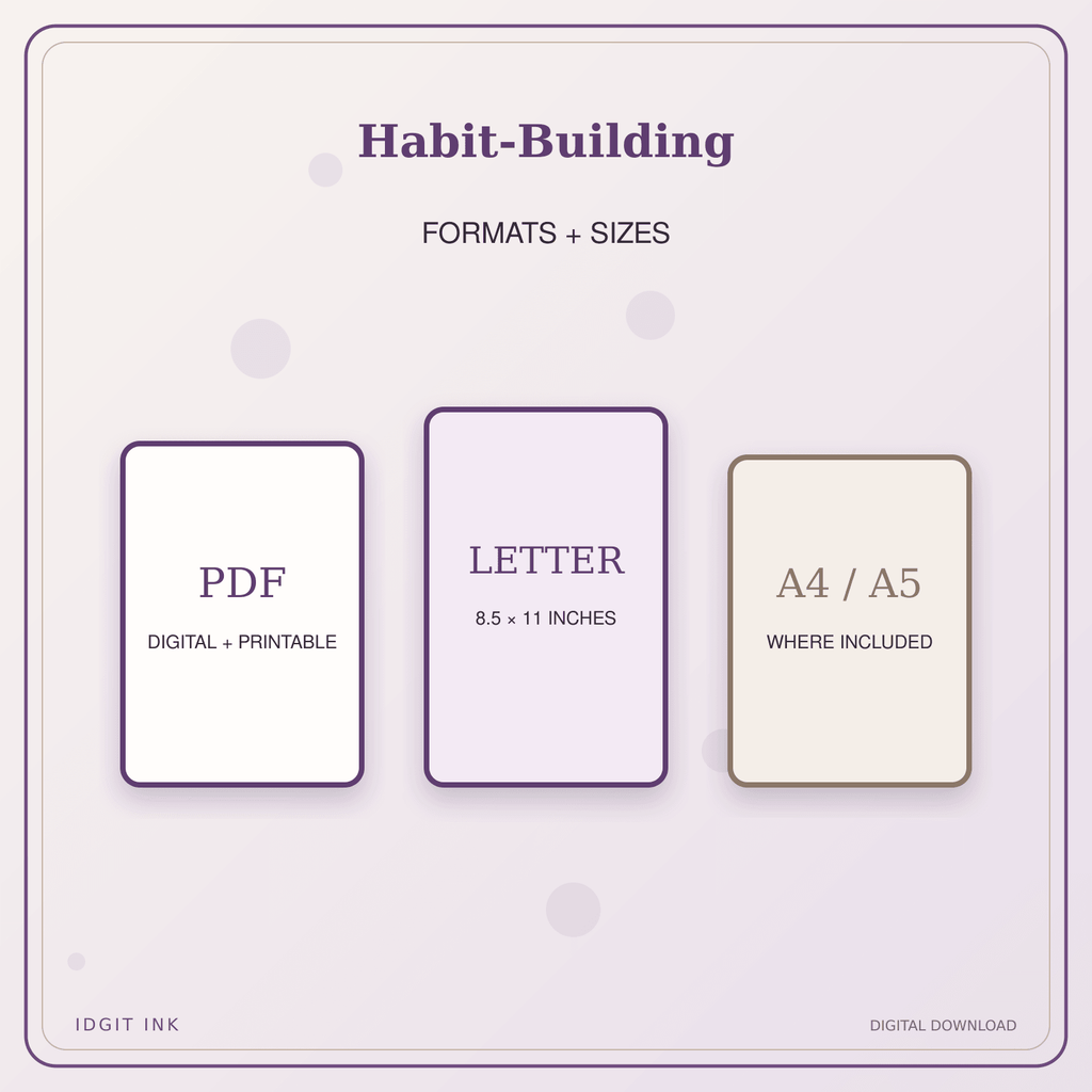 Idgit Ink Habit-Building deluxe journal and planner bundle — digital formats and available page sizes