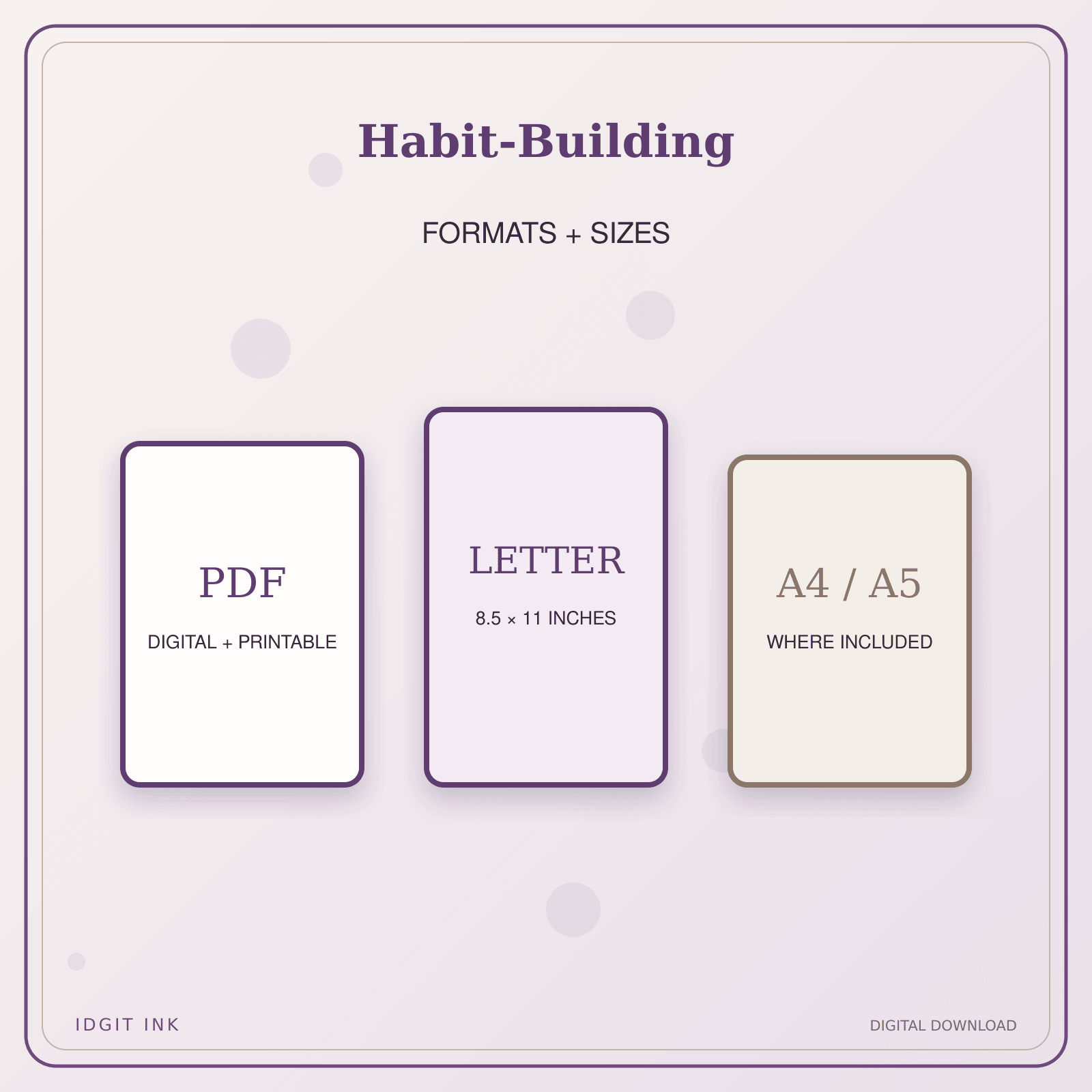Idgit Ink Habit-Building deluxe journal and planner bundle — digital formats and available page sizes