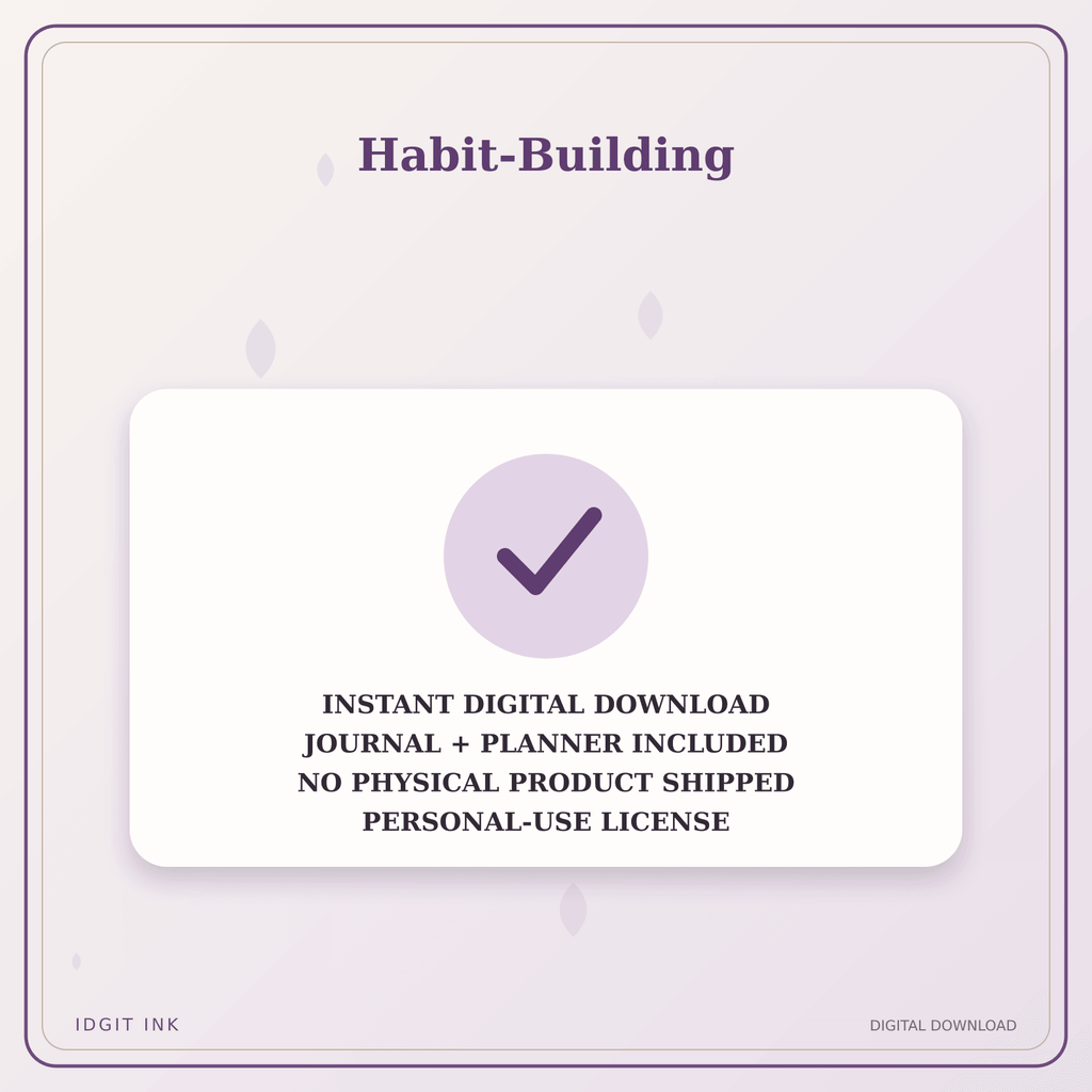 Idgit Ink Habit-Building deluxe journal and planner bundle — instant download and no physical product notice