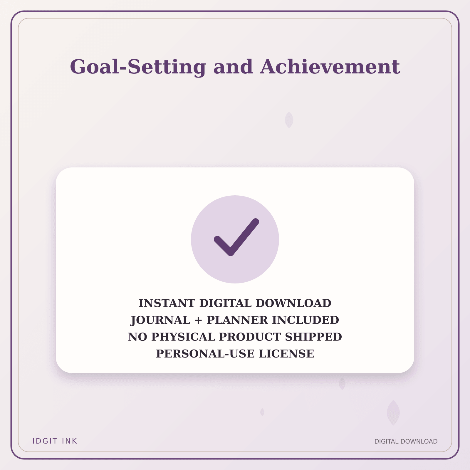 Idgit Ink Goal-Setting and Achievement deluxe journal and planner bundle — instant download and no physical product notice