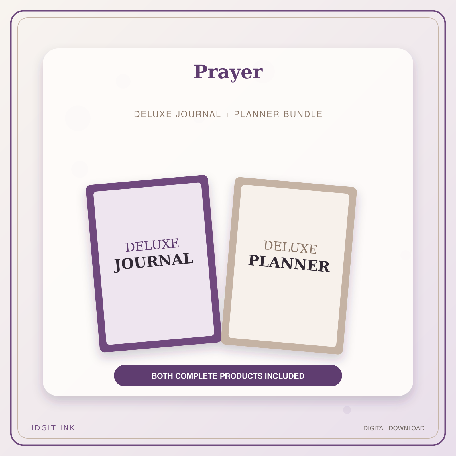Idgit Ink Prayer deluxe journal and planner bundle — primary bundle cover showing both deluxe products
