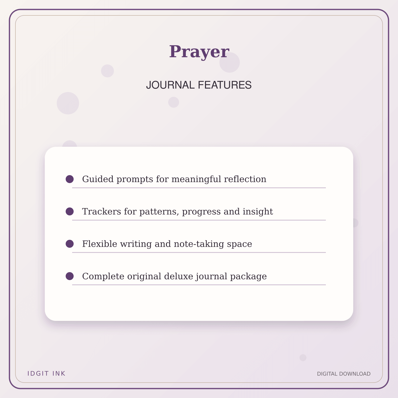 Idgit Ink Prayer deluxe journal and planner bundle — journal prompts and reflection features