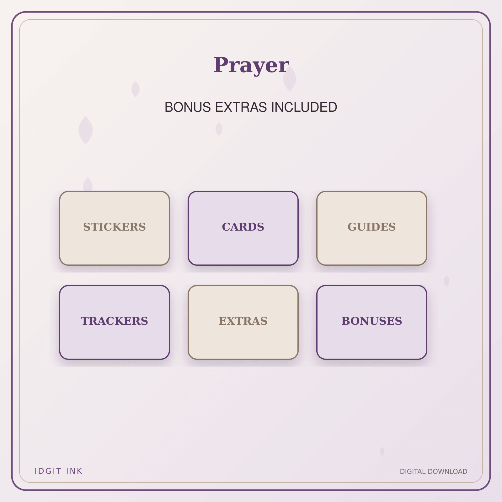 Idgit Ink Prayer deluxe journal and planner bundle — included digital stickers and cards