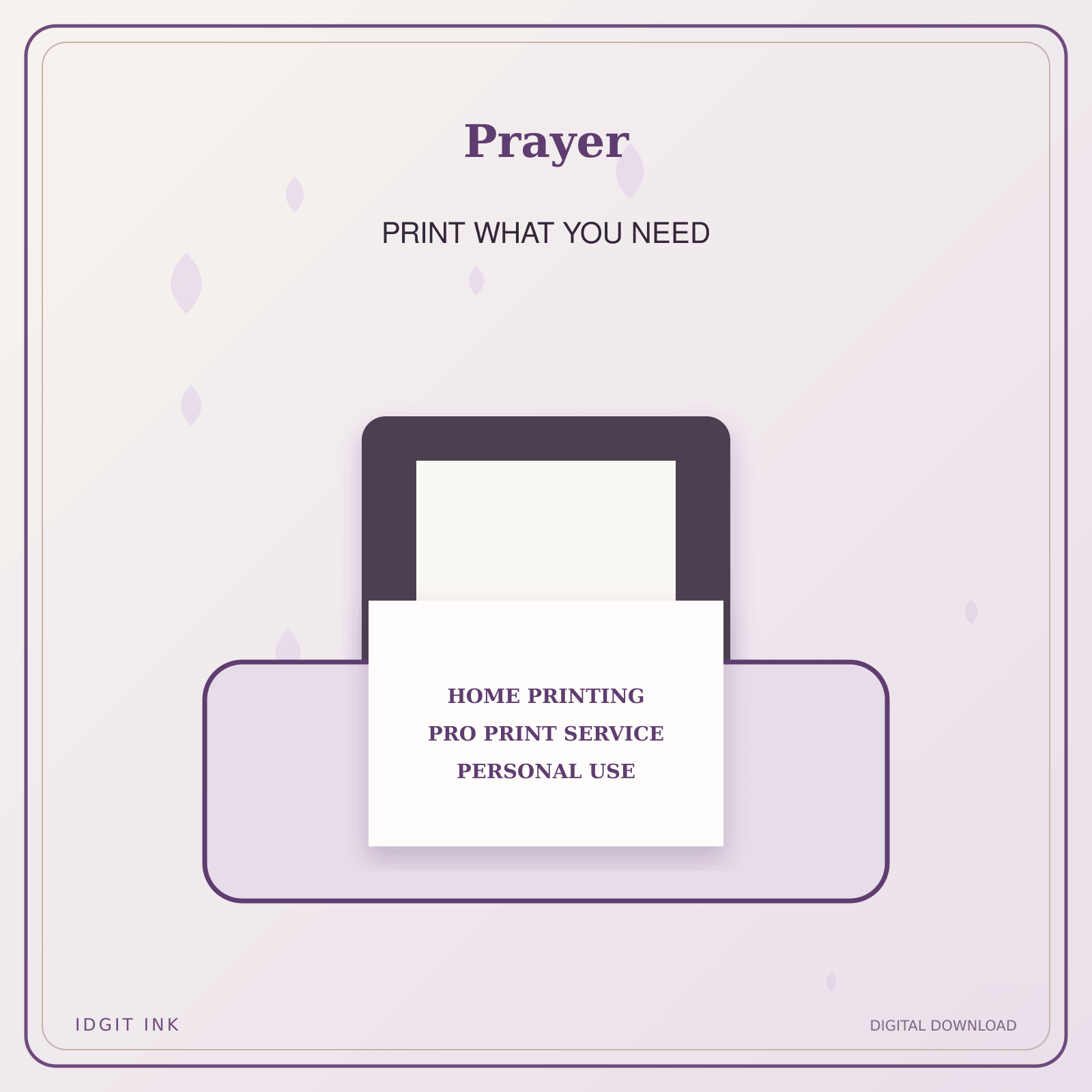 Idgit Ink Prayer deluxe journal and planner bundle — home and professional printing information