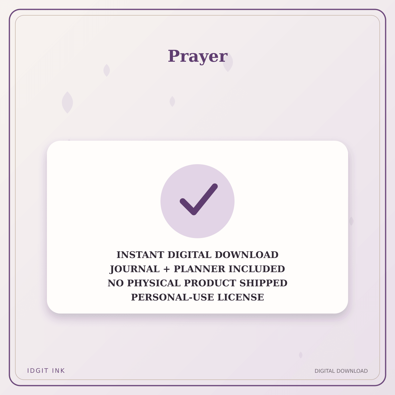 Idgit Ink Prayer deluxe journal and planner bundle — instant download and no physical product notice