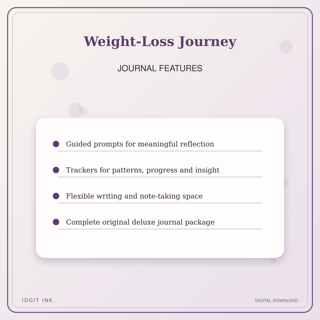 Idgit Ink Weight-Loss Journey deluxe journal and planner bundle — journal prompts and reflection features