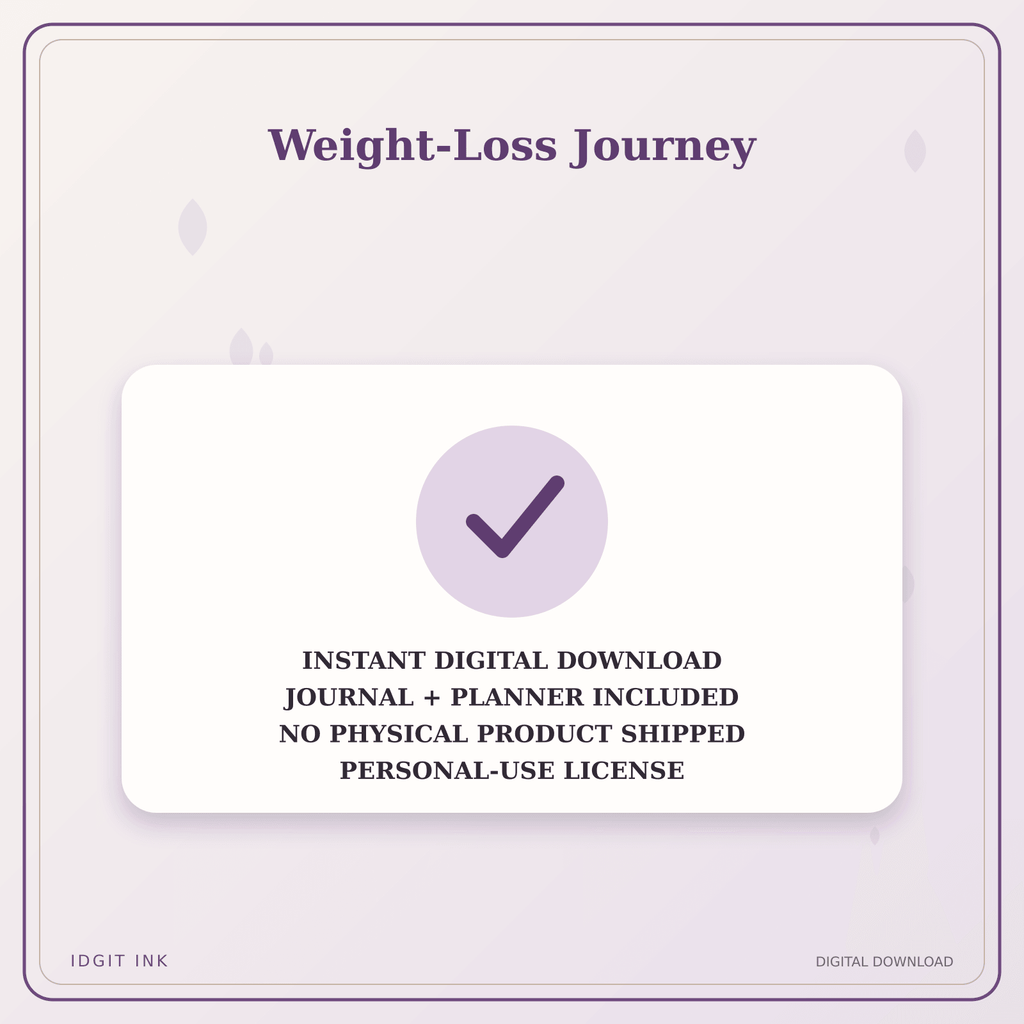 Idgit Ink Weight-Loss Journey deluxe journal and planner bundle — instant download and no physical product notice