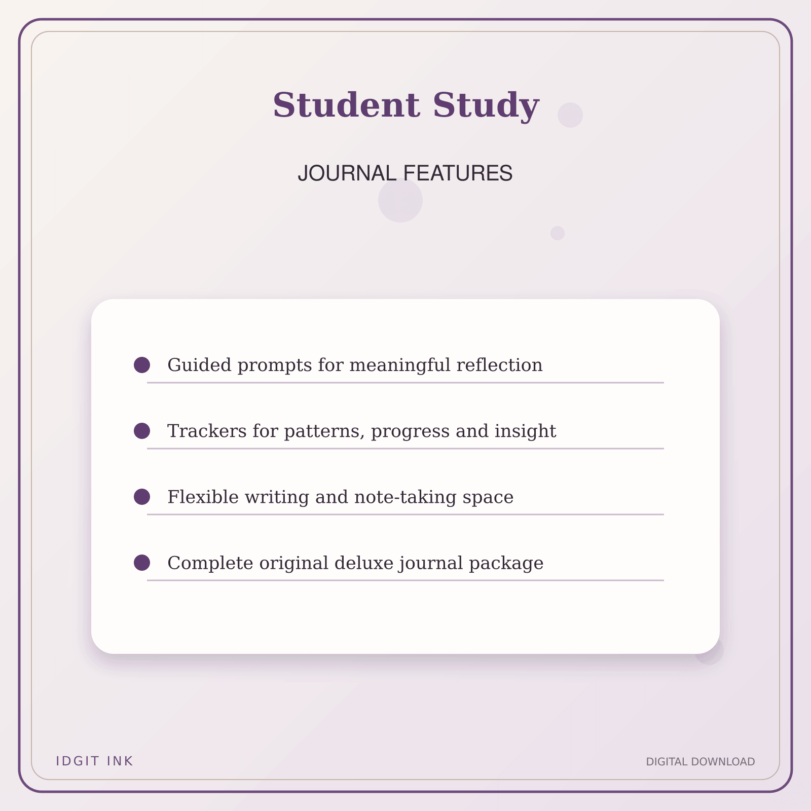 Idgit Ink Student Study deluxe journal and planner bundle — journal prompts and reflection features