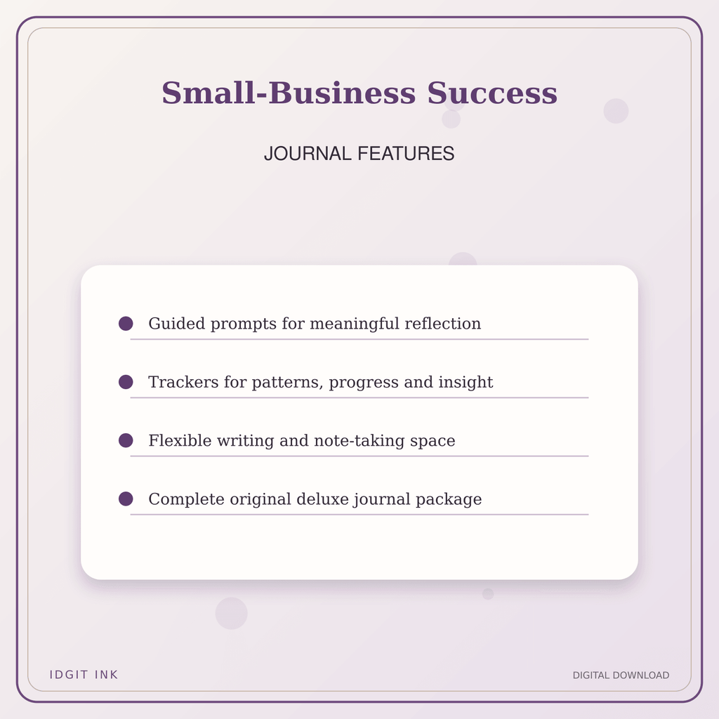 Idgit Ink Small-Business Success deluxe journal and planner bundle — journal prompts and reflection features